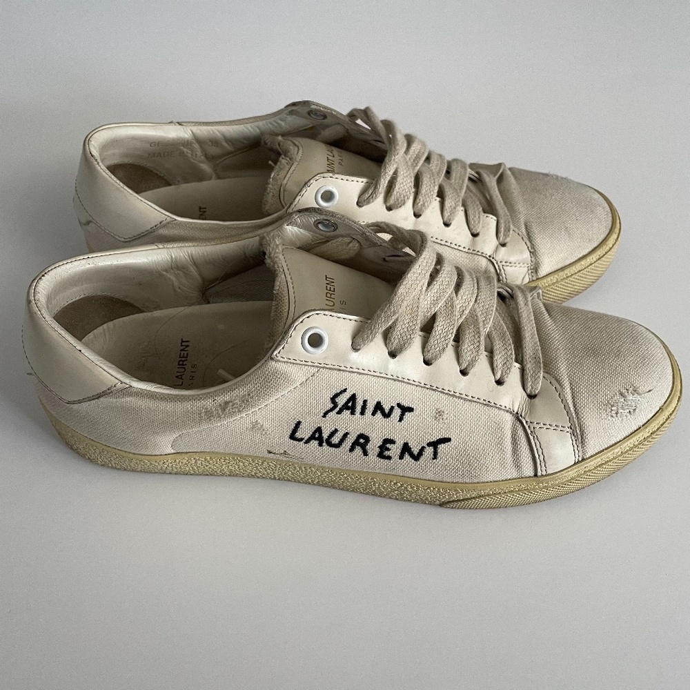 SAINT LAURENT Distressed Accents Sneakers